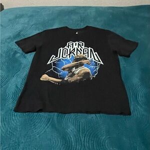 Jordan Black Tee with Blue and White Graphic